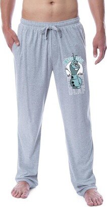 Disney Mens' Frozen Movie Film Olaf I Love Heat Sleep Pajama Pants (XXL) Grey