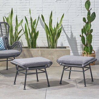 Snake River Décor Outdoor Modern Boho Wicker Ottoman