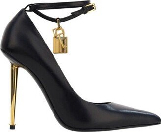 Padlock-Detailed Pointed-Toe Pumps