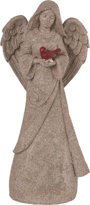 Resin 11.75 Gray Spring Cardinal Garden Angel - N/A