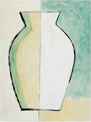 Pablo Esteban White and Yellow Vase Canvas Art - 36.5 x 48