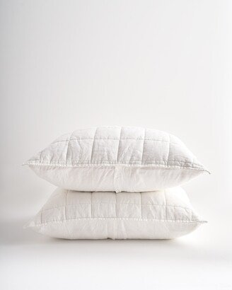 European Linen Quilted Sham Set