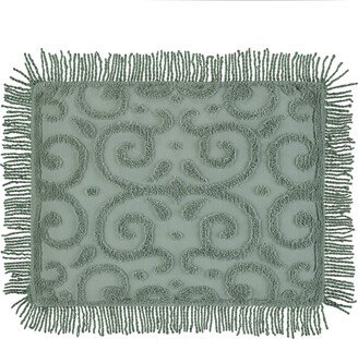 Collections Etc Leila Tufted Scroll Design Chenille Pillow Sham