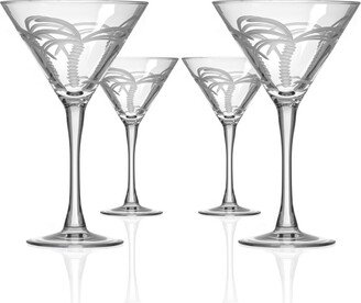 Palm Tree Martini 10Oz - Set Of 4 Glasses