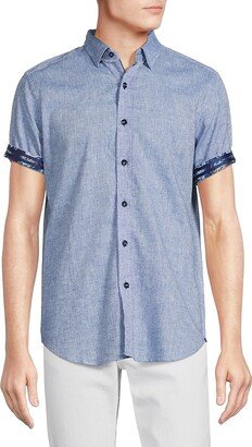 Massimo Tailored Fit Linen Blend Shirt