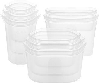 Zip Top Reusable Silicone Containers Frost Set of 8