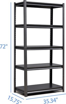 35.4W x 15.7D x 72H Heavy Duty 5-Tier Metal Shelving Unit for Garage, Basement, Kitchen