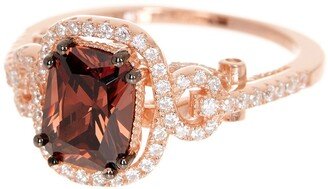 SUZY LEVIAN 14K Rose Gold Plated Sterling Silver Brown Chocolate CZ Ring