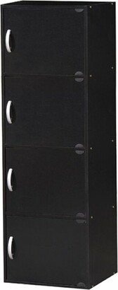 Snake River Décor 4 Shelf 4 Door Bookcase Multi-Purpose Black - 52 x 63