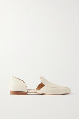 Jax Cutout Leather Point-toe Flats - Cream