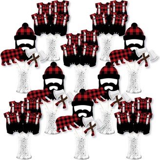 Big Dot Of Happiness Lumberjack Channel the Flannel Centerpiece Showstopper Table Toppers 35 Pc