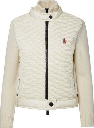 Logo Embroidered Panelled Cardigan-AA