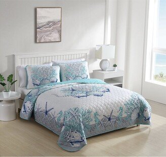 3Pc Coastal Quilt Set