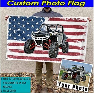 Utv Atv Suvs Off-Road Dirt Quad Personalized American House Flag, Gifts For Car Guys, Off Roading, Mud Truck, Pickup Truck Gift, Flag