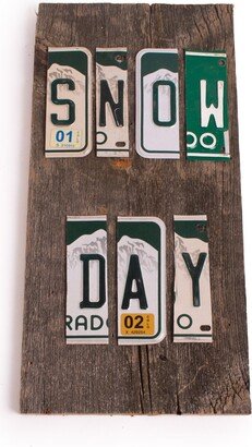 Snow Day License Plate Sign