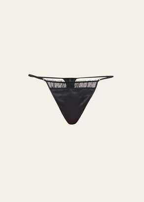 Low-Rise Ruched Tulle Thong