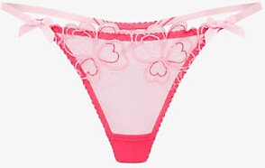 Womens Fuchsia/baby Pink Maysie Low-rise Mesh Thong