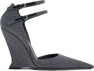 105mm Wool Wedge Pumps