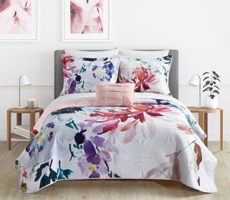 Monserrate Palace 4 Piece Reversible Floral, Quilt Set