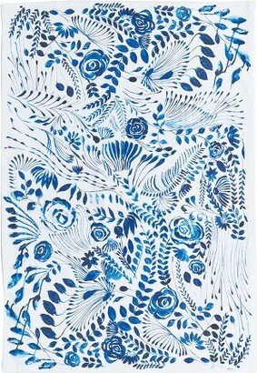 carol & frank Navy Floral Printed Kitchen Towel