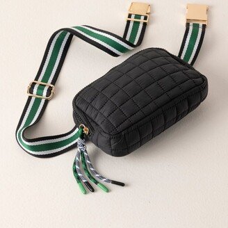 Ezra Quilted Nylon Belt Bag, Black