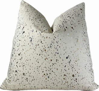 Pearl White Silver & Gold Specks Throw Pillow Cover | Decorative Lumbar Shams Sofa