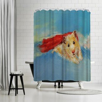 71 x 74 Shower Curtain, Hamster Superhero by Michael Creese