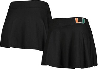 Women's ZooZatz Black Miami Hurricanes Flowy Skort