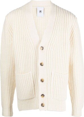 PT Torino V-neck ribbed-knit cardigan