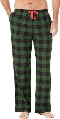 Little Blue House by Hatley Forest Green Plaid Flannel Pajama Pants (Black) Men's Pajama