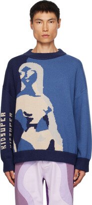 KidSuper Blue Mock Neck Sweater