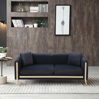 RASOO Velvet Upholstered Loveseat Sofa with Removable Cushions Sofa & Living Room Sofa Set