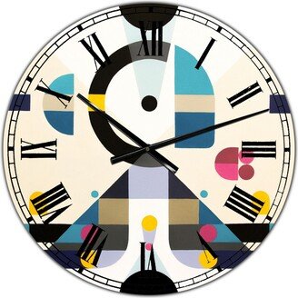 Designart Open Minded Large Mid-Century Wall Clock - 36