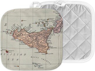 Sicily Map Hot Pad - Pot Holder Kitchen Airbnb