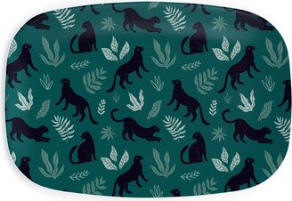 Serving Platters: Black Panthers - Emerald Serving Platter, Green