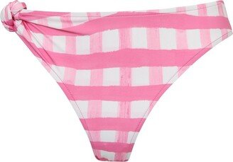 Plaid Pattern Knotted Beachwear