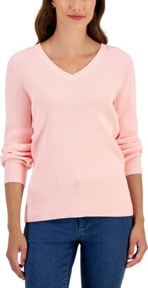 Women's Solid V-Neck Sweater, Created for Macy's