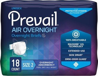 Prevail Air Overnight Protective Underwear, Overnight Absorbency, Size Two, 18ct Bag