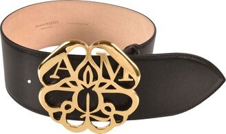 Flower Logo Plaque Buckle Belt-AA