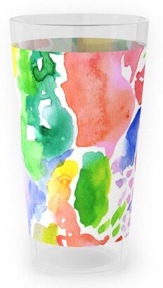 Outdoor Pint Glasses: Happy Abstract Watercolor Outdoor Pint Glass, Multicolor