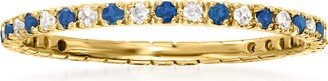 RS Pure Ross-Simons Sapphire and . Diamond Eternity Band Ring in 14kt Yellow Gold