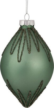 Northlight 5 Matte Green Starburst Finial Glass Christmas Ornament