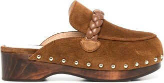 Braid-Detail Flatform Clogs