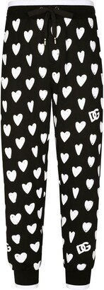 Heart-Print Drawstring Track Pants