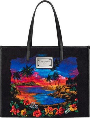 Printed canvas shopper