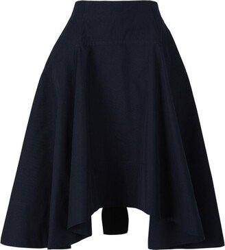 Asymmetric Midi Flared Skirt-AA