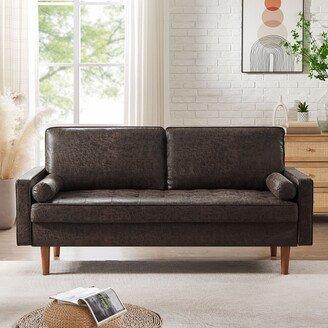 VANOMi 68.9'' Faux Leather Vintage Loveseat