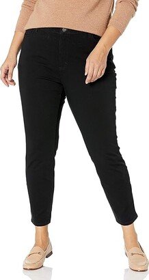 Women's Plus Size Perfect Shape Twill Skinny 4 Pocket Pant (Rinsed Black) Women's Clothing