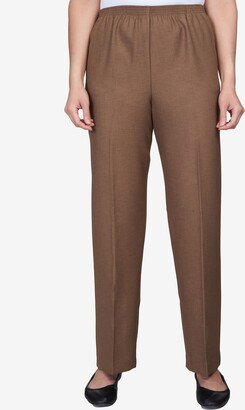 Petite Classic Textured Mid Rise Pull-On Pants