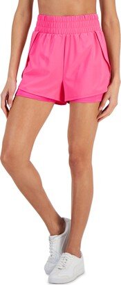 Id Ideology Women's High-Waist Woven Active Shorts, Created for Macy's